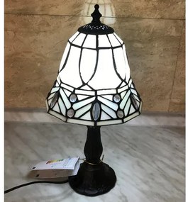 Vitrážová lampa stolová ANTIK 38*Ø18