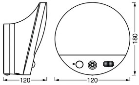 Ledvance- LED Nástenné svietidlo so senzorom a kamerou SMART+ 15W/230V Wi-Fi IP44