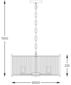 Zuma Line 2200131P-L - Luster na reťazi MARMO 3xE27/40W/230V chróm