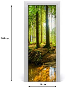 Fototapeta na dvere Strumień w lasi 75x205 cm