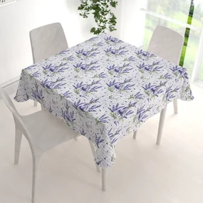Biante Dekoračný štvorcový obrus PML-082 Vetvičky levandúľ s vázičkami 140x140 cm