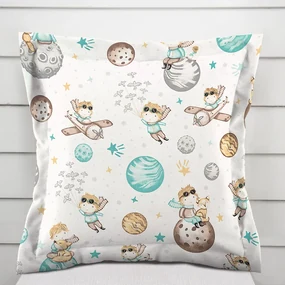 Biante Detská bavlnená obliečka na vankúš s lemom Sandra SA-561 Malý princ na bielom 40 x 60 cm
