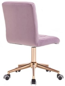 LuxuryForm DESIGN Stolička TOLEDO VELUR na zlatej podstave s kolieskami - levanduľa