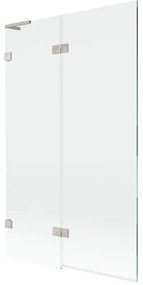 Mexen Lunar L, 2-krídlová vaňová zástena ľavá 110 x 150 cm, číre sklo, brúsená oceľ, 897L-110-100-97-00-L