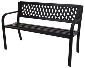 ProGarden Záhradná lavica oceľová 119x50x75 cm čierna-