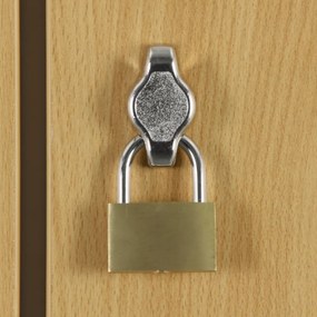 Šatníková skrinka S1 s úložnými boxmi, 6 boxov, 1850 x 900 x 500 mm, demont, otočný zámok, laminované dvere, dub prírodný