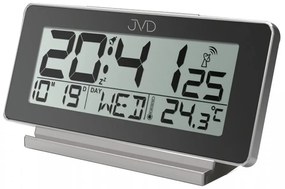 Rádiom riadený digitálny budík JVD RB3523.2 (17 cm) – čierno-strieborný