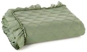 Dekorstudio Jednofarebný prehoz na posteľ VANESA zdobený volánom - zelený Rozmer prehozu (šírka x dĺžka): 170x210cm