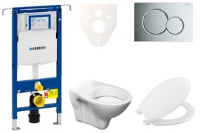 Cenovo zvýhodnený závesný WC set Geberit do ľahkých stien / predstenová montáž + WC S-Line S-line Pro 111.355.00.5NR2