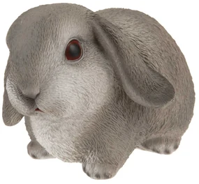 Záhradná figúrka z polyresinu Bunny, 16 cm, sivá