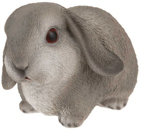 Záhradná figúrka z polyresinu Bunny, 16 cm, sivá