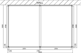 DEOKORK Záhradná hliníková pergola do steny 6x4 m (antracit)