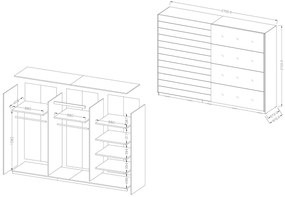 Skriňa s posuvnými dverami 270 Galaxy 69 - abisko ash