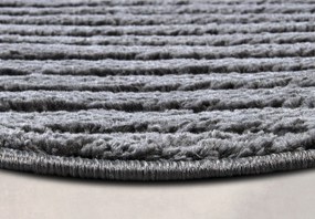 ELLE Decoration, Kusový koberec New York 106206 Antracite kruh, 200x200 (priemer) kruh, šedá, chodba / predsieň