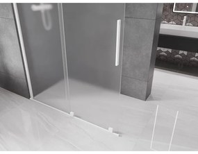 Mexen Velar, sprchová zástena s posuvnými dverami Walk-in 140 x 200 cm, 8mm sklo námraza, biela matná, 871-140-000-33-20