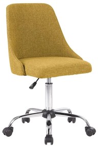 Elegantná kancelárska stolička bez podrúčok žltá