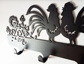 Kovový vešiak na stenu DVAJA KOHÚTI