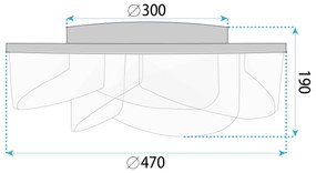 Toolight Toolight, LED stropné svietidlo 57W, 4000lm, 4000K, G139-C, zlatá, OSW-02623