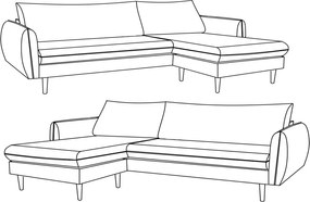 Rohová sedačka Salma, krémová látka, univerzálna pravá/ľavá