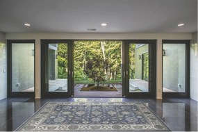 Diamond Carpets India, Ručne viazaný kusový koberec Diamond DC-Zigler Jeans blue / ivory, 180x275, modrá, chodba / predsieň