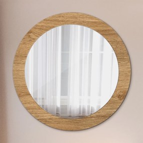 Okrúhle ozdobné zrkadlo Textúra dreva fi 70 cm