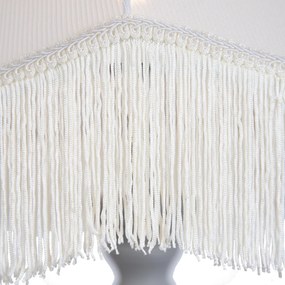 Stojacia lampa sivá s béžovým tienidlom a bielym interiérom 45cm - Classico