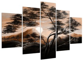 Obraz stromu, hôr a slnka (150x105 cm)
