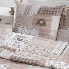 Letná sada periny a vankúša PATCHWORK, béžová