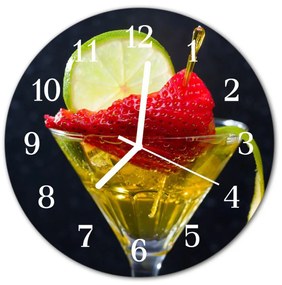 Nástenné sklenené hodiny Koktail fi 30 cm