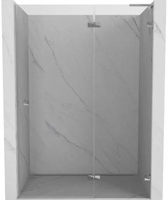 Mexen, Mexen Lunar L sklápacie pravé sprchové dvere 140 cm, transparentné, chróm - 834L-140-000-01-00-P