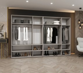 Šatníková skriňa 300 cm Borry 2 (kašmír + čierna). Akcia -20%. Vlastná spoľahlivá doprava až k Vám domov. 1125852