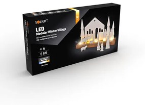 Solight LED zimná dedinka, modulárna, 14 prvkov, 10x LED, 2x AAA