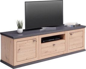 XXXLutz NÍZKA KOMODA, farba duba, tmavosivá, 180/55,6/50,1 cm Hom`in - TV nábytok - 000003002913