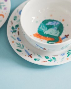 Bella Rose Detský porcelánový tanier Drak Ø 19 cm
