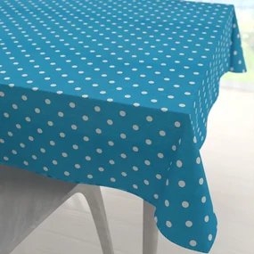 Biante Dekoračný štvorcový obrus Leona LN-021 Biele bodky na modrom 100x100 cm