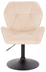 LuxuryForm DESIGN Stolička MILANO MAX VELUR na čiernom tanieri - krémová
