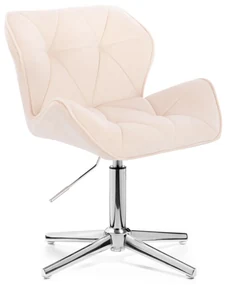 LuxuryForm DESIGN Stolička MILANO VELUR na striebornom kríži - krémová