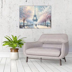 Sklenený obraz - Maľba z Paríža (70x50 cm)