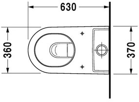 DURAVIT Starck 2 WC misa kombi s Vario odpadom, 370 mm x 400 mm x 630 mm, s povrchom WonderGliss, 21450900001