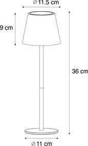 Stolná lampa biela vrátane stmievateľnej a nabíjateľnej LED IP54 - Murdock