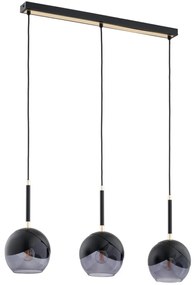 Luster na lanku MILTONA 3xE27/60W/230V čierna/šedá