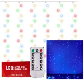 IKO Vianočné svetielka 300 LED, 3x3m – viacfarebné