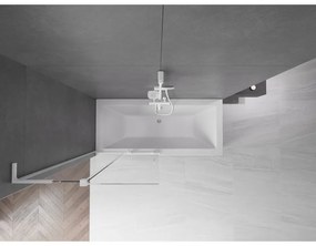 Mexen Velar L, 2-krídlová posuvná vaňová zástena 90 x 150 cm, 8mm číre sklo, biely profil, 896-090-003-01-20