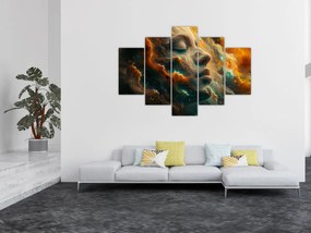 Obraz - Tvár vo vesmíre (150x105 cm)