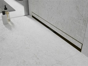 Mexen Flat Wall, sprchový žľab na stenu 2v1, 100 cm, zlatá matná, 1A30100