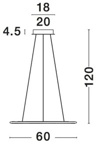 LED luster Livorno 60 Chrome