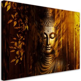 Obraz na plátně, meditující buddha příroda - 90x60 cm