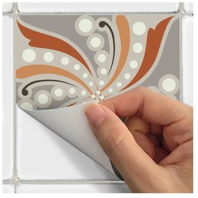 Sada 30 nástenných samolepiek Ambiance Wall Decal Cement Tiles Bali, 15 × 15 cm