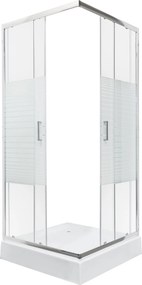 Novoterm Štvorcový sprchový kút NV-Madera 80x80 chróm/transparent - bez vaničky