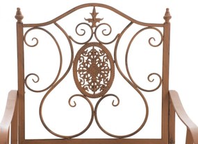 Kovová stolička Punjab s područkami - Hnedá antik